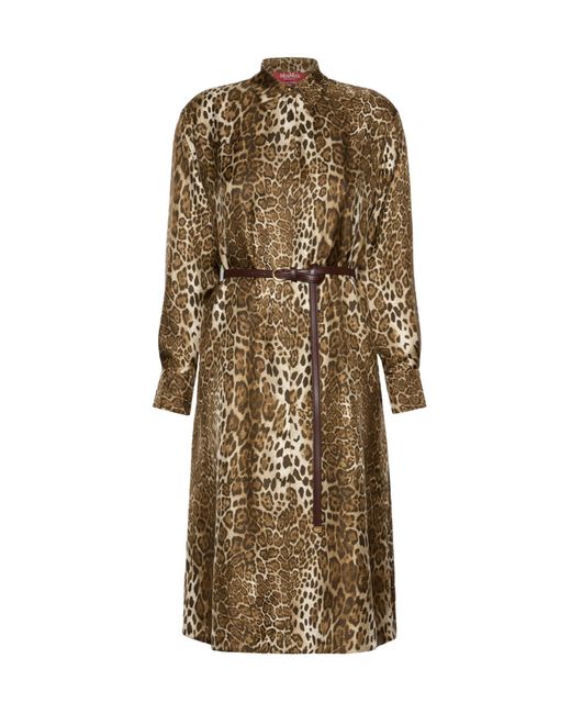Max Mara Natural Printed Silk Shirt Dress