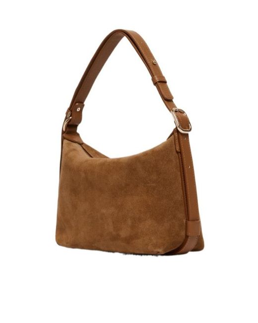 Marella Brown Compact Suede Bag