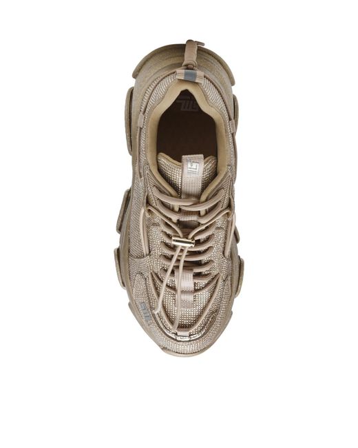 Steve Madden Gray Rhinestone-Embellished Dad Sneakers