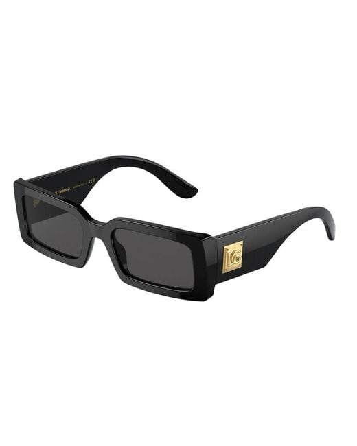 Dolce & Gabbana White Rectangular Frame Sunglasses