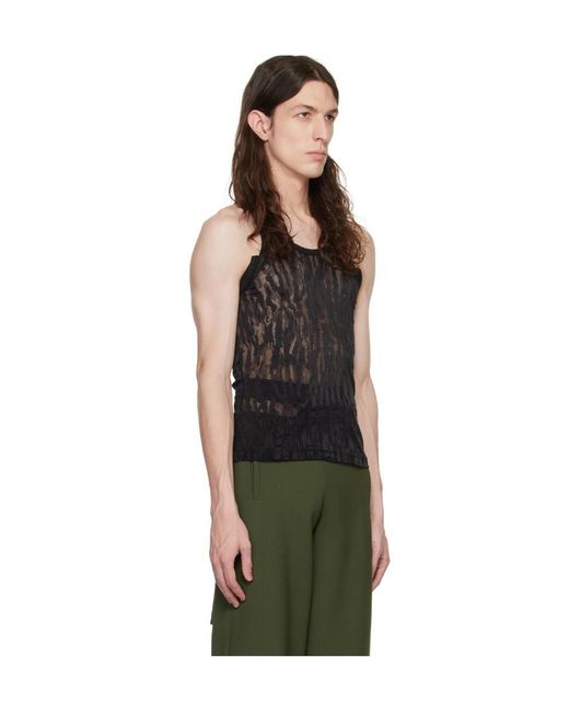 Dion Lee Black Camouflage Slip-Detail Vest for men