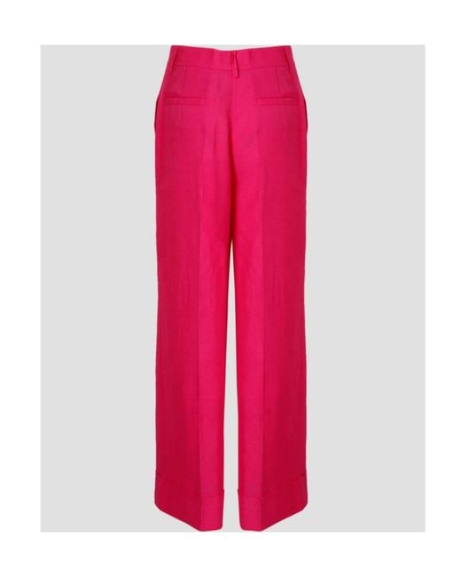 P.A.R.O.S.H. Pink Pressed-Crease Straight-Leg Trousers