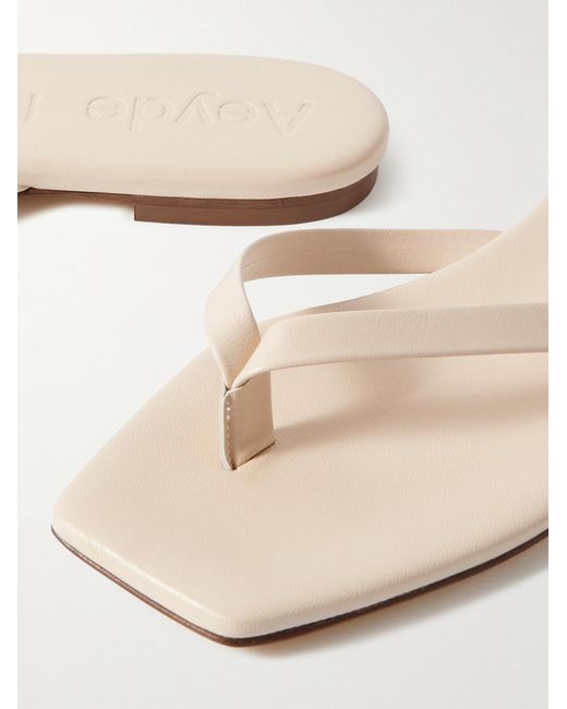 Aeyde White Renee Square-Toe Sandals