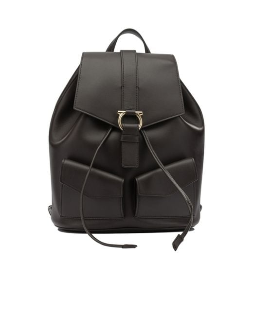 Ferragamo Gray Flap Backpack