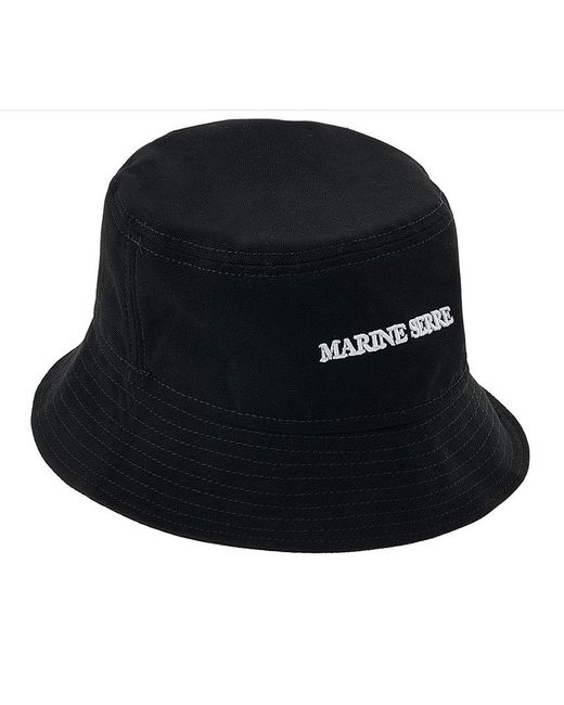 MARINE SERRE Black Logo Fisherman's Hat for men