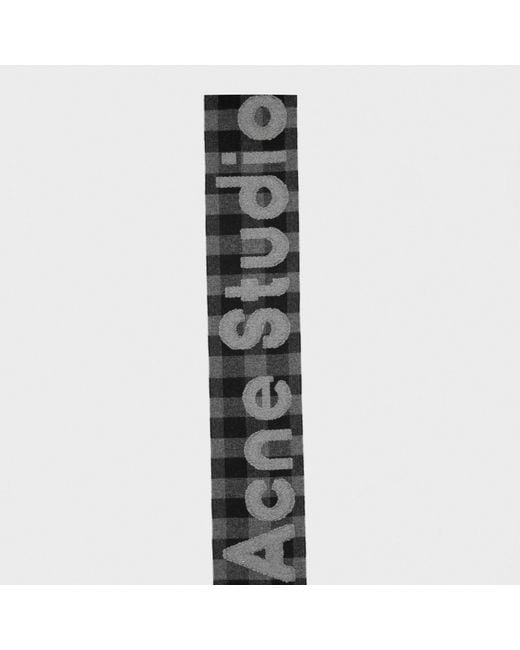 Acne Black Plaid Scarf for men
