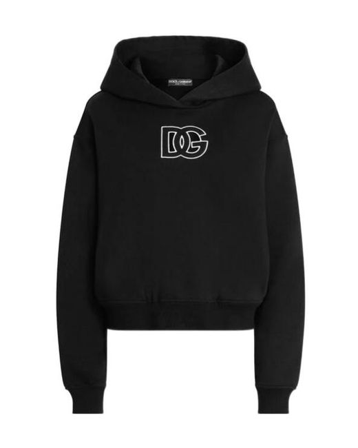 Dolce & Gabbana Black Cotton Logo Hoodie