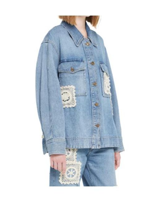 Alanui Blue Islands Diary Denim Overshirt