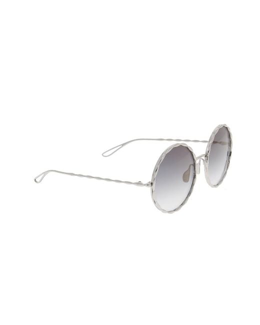 Elie Saab White Round Frame Sunglasses