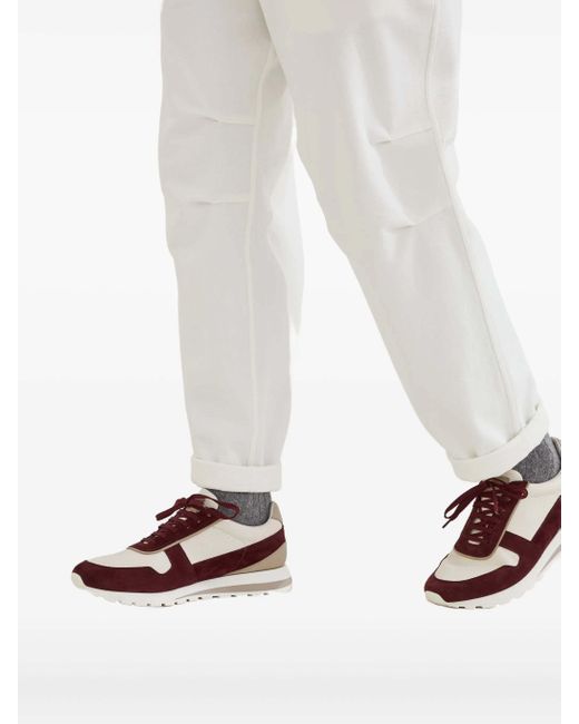 Brunello Cucinelli Purple Round Toe Low-Top Sneakers for men