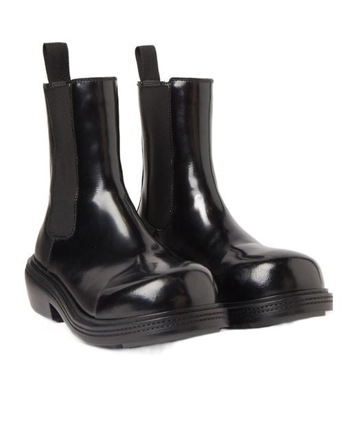 Bottega Veneta Black Fireman Chelsea Ankle Boots