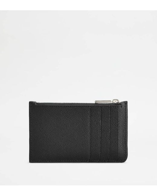 Tod's Black Zipped Card Holder for men
