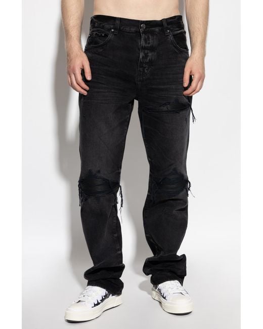 Amiri Black Distressed Straight Mx1 Jeans for men
