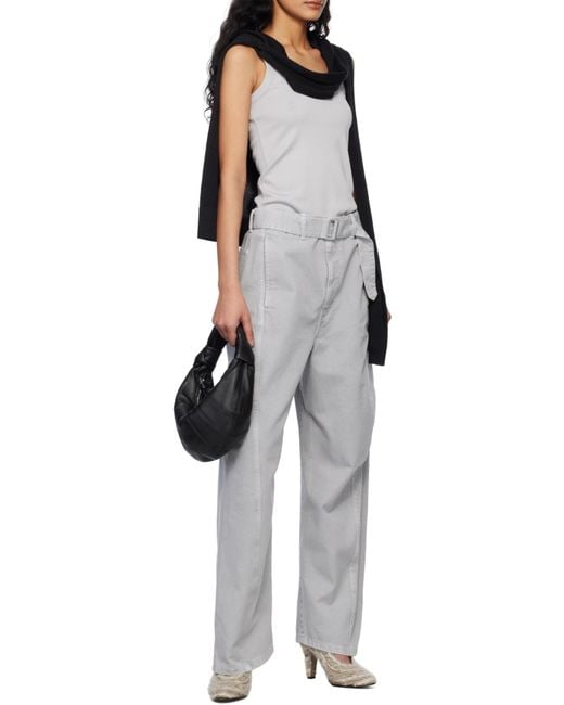 Lemaire Gray Twisted Belted Jeans
