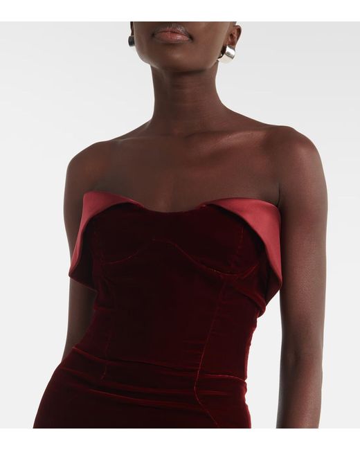 Mugler Red Sweetheart Sleeveless Dress