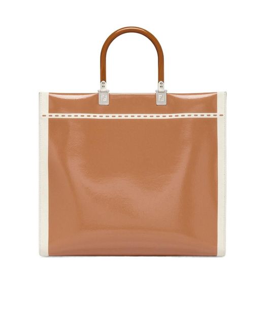 Fendi Brown Sunshine Medium Tote Bag