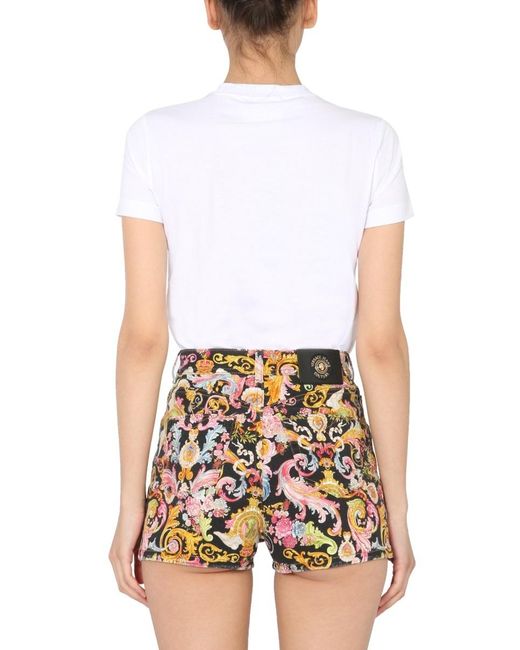 Versace Jeans White Logo Graphic Print Cotton T-Shirt
