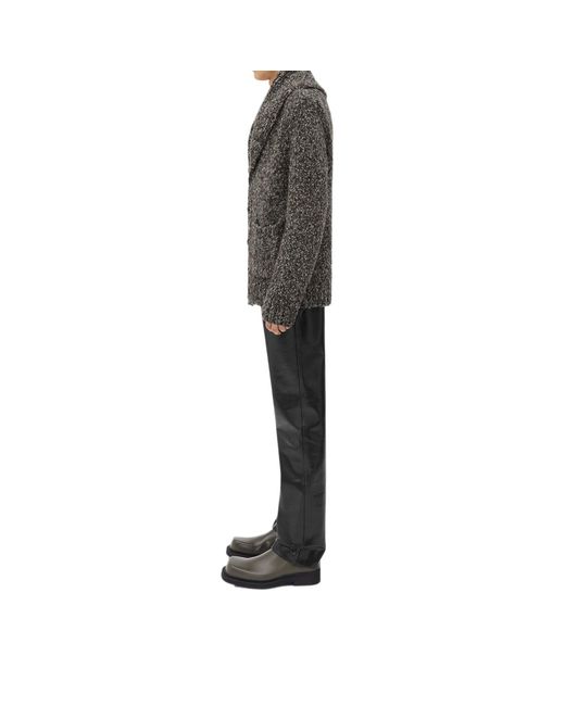 Bottega Veneta Gray V-Neck Knitted Cardigan for men
