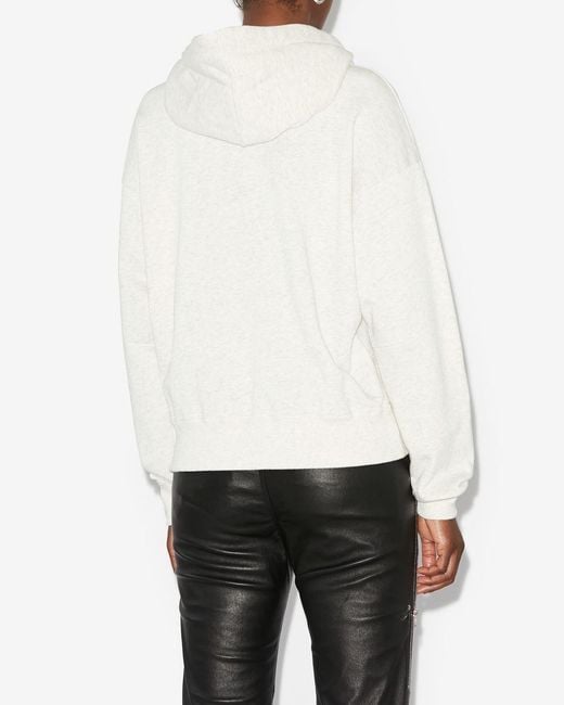 Isabel Marant Gray Isabel Marant Sylla Logo Embroidered Drawstring Hoodie