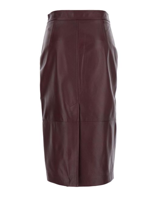 Max Mara Purple 'Taiga' Skirt With Concealed Side Zip Closure