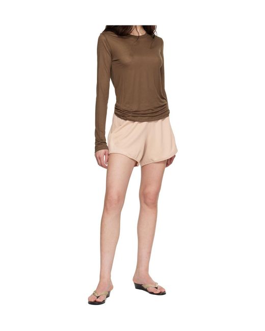 Baserange Brown Round-Neck Long-Sleeve Top