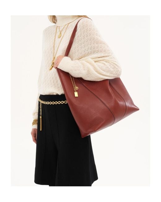 Chloé Red Chloé Spin Ring-Detail Shoulder Bag