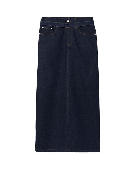 Proenza Schouler Blue Belted Denim Skirt