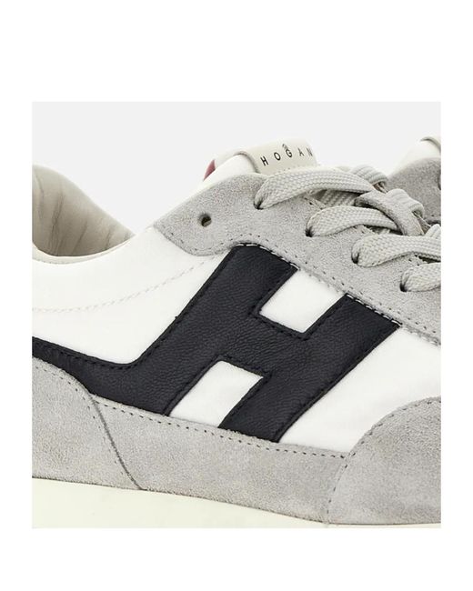 Hogan White Athletic Lace-Up Sneakers for men
