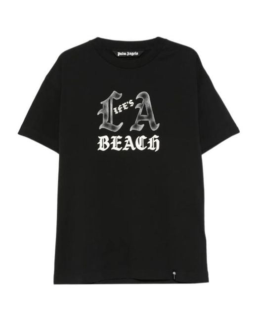 Palm Angels Black Short-Sleeved T-Shirt for men