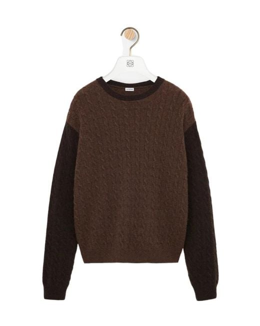 Loewe Brown Crew-Neck Sweater for men