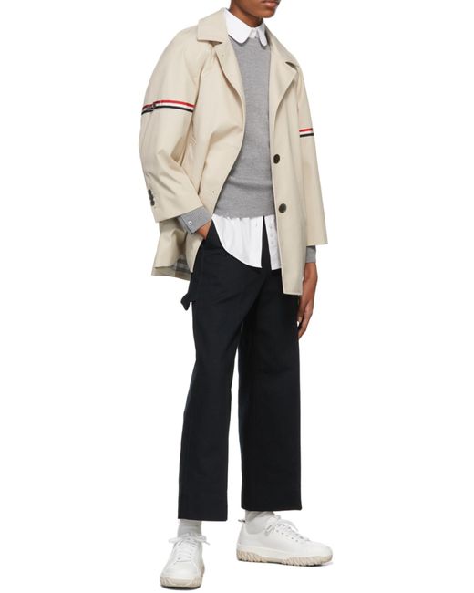 Thom Browne Gray Milano Stitch Classic 4-Bar Pullover