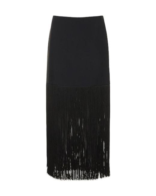 Michael Kors Black Crepe Tassel Mini Skirt