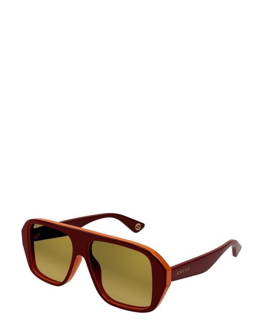 Gucci Brown Eyewear Aviator Frame Sunglasses for men