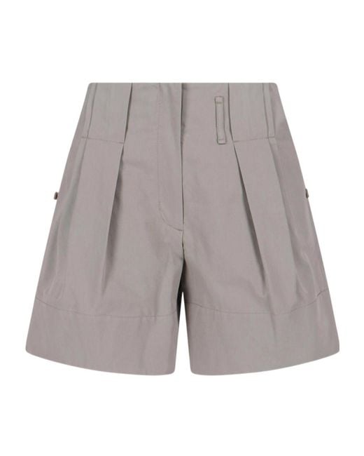 Low Classic Gray Pleated Tailored Shorts