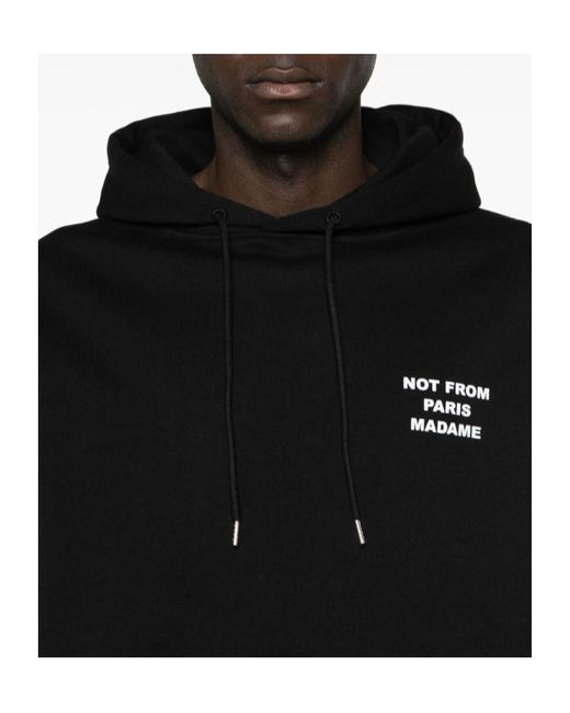 Drole de Monsieur Black Drôle De Monsieur Slogan Print Hoodie for men