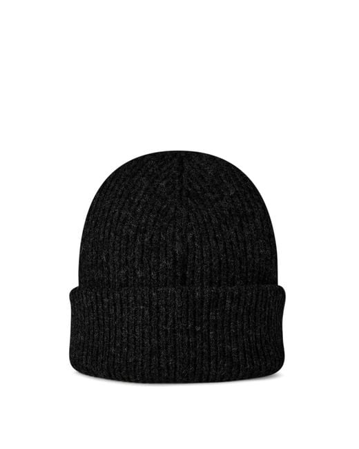 Ganni Black Oversized Wool Hat