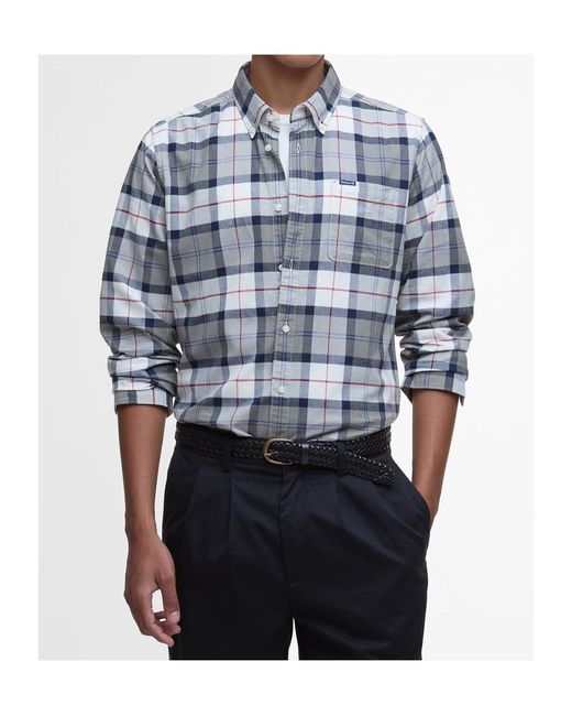 Barbour Blue Lewis Check-Pattern Shirt for men