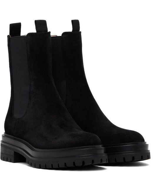 Gianvito Rossi Black Leather Chelsea Boots