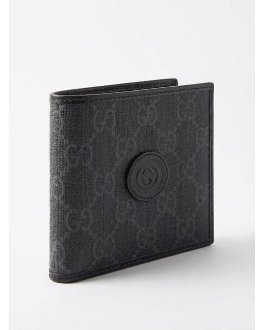 Gucci Black Logo Patch Bi-Fold Wallet for men