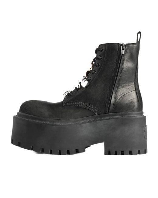 Balenciaga Black Strike Charm Platform Boots