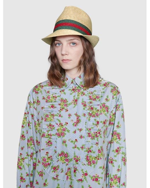Gucci White Web Stripe-Trim Trilby