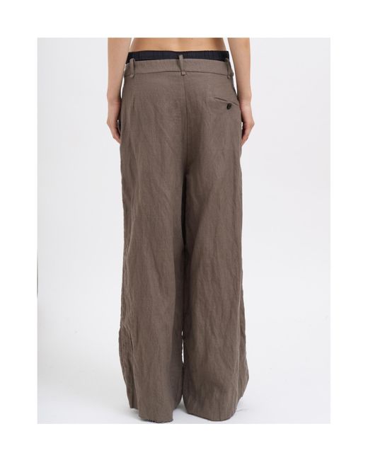 Masnada Brown Drawstring Casual Pants