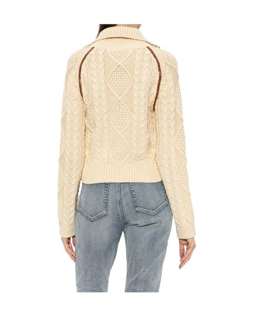DIESEL Natural Cable Knit Cardigan