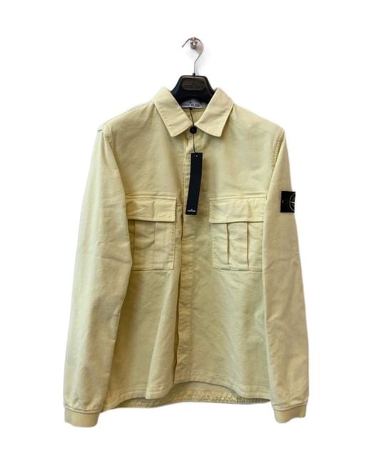 Stone Island Green Logo Long-Sleeved Shirt for men