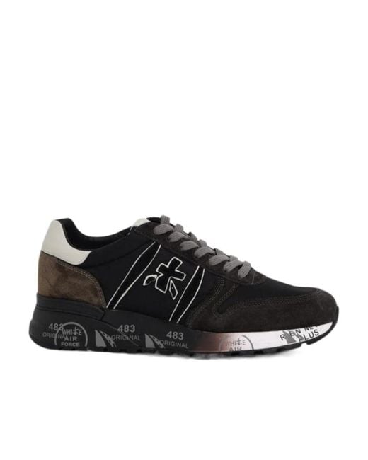 Premiata Black Lander Low-Top Sneakers for men