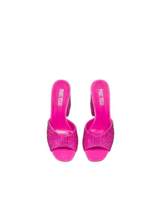 Paris Texas Pink Logo High-Heeled Sandals