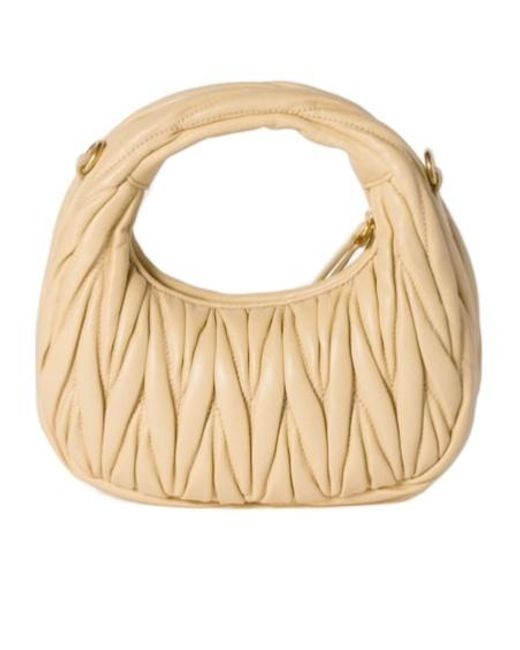 Miu Miu Metallic Wander Matelassé Nappa Leather Hobo Mini-Bag