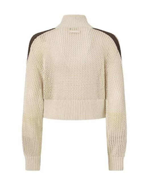 Pinko Natural Stripe Zip Cardigan