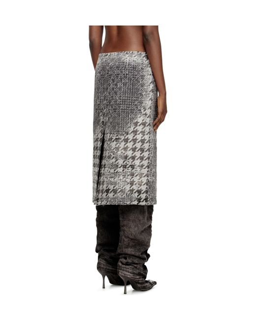 DIESEL Gray De-Rathian-Fsh Midi Skirt