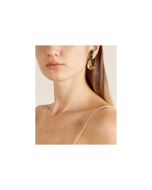 Khaite Metallic Cyclone-Plated Drop Earrings